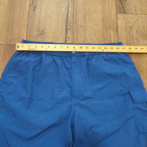 VTG Polo Sport Ralph Lauren Men's Large Nylon Shorts Royal Slate Blue Cargo Y2K - Picture 5 of 9